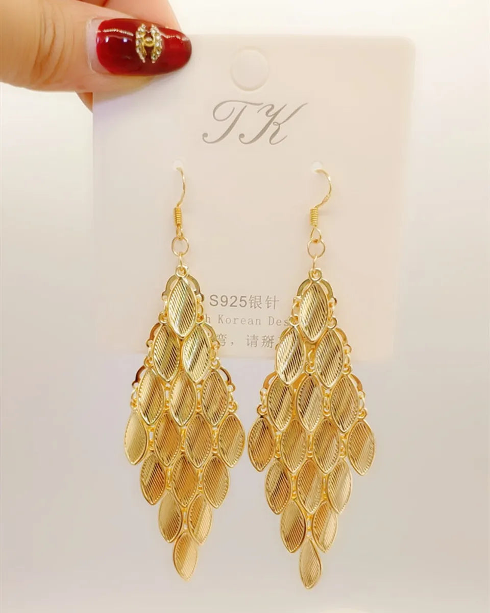 1 Pair Elegant Star Tassel Heart Shape Inlay Alloy Artificial Pearls Rhinestones Glass Earrings