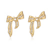 1 Pair Elegant Streetwear Butterfly Bow Knot Plating Inlay Copper Rhinestones Ear Studs