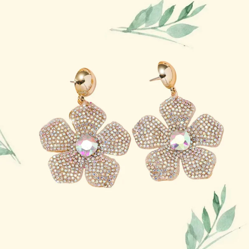 1 Pair Elegant Streetwear Flower Alloy Drop Earrings