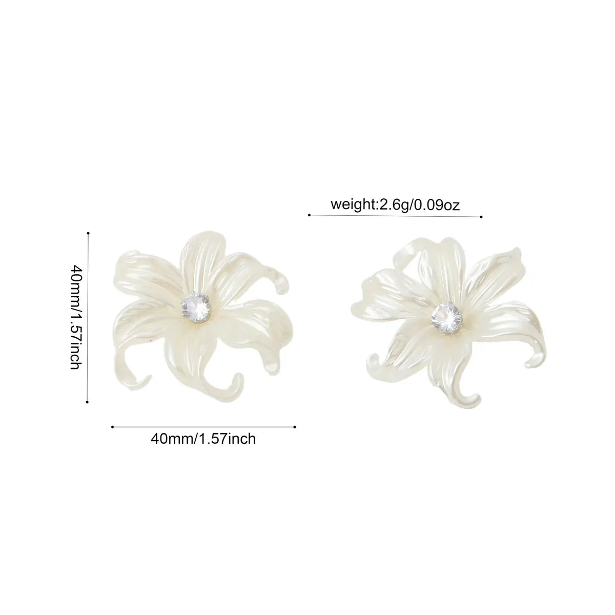 1 Pair Elegant Streetwear Flower Inlay Plastic Zircon Silver Plated Ear Studs