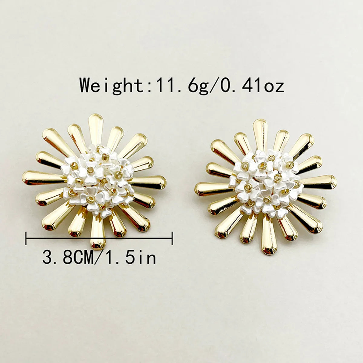 1 Pair Elegant Streetwear Flower Plating Inlay 304 Stainless Steel Artificial Pearls 14K Gold Plated Ear Studs