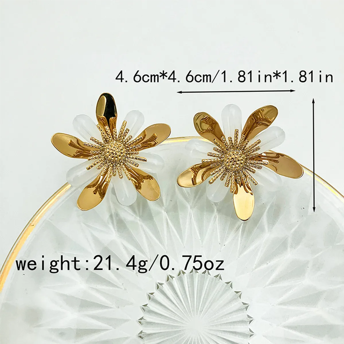 1 Pair Elegant Streetwear Flower Plating Inlay 304 Stainless Steel Artificial Pearls 14K Gold Plated Ear Studs