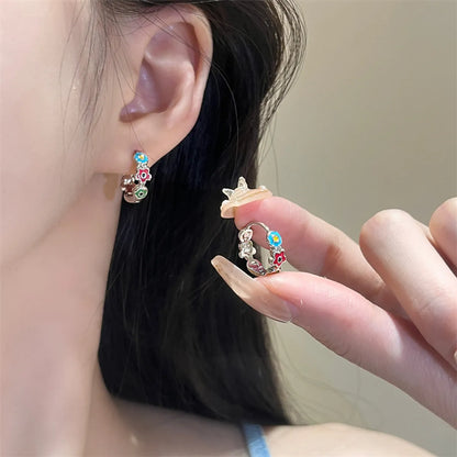 1 Pair Elegant Streetwear Geometric Devil'S Eye Plating Alloy Earrings