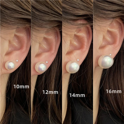 1 Pair Elegant Streetwear Geometric Plating Imitation Pearl Ear Studs