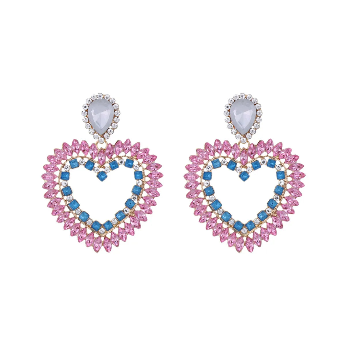 1 Pair Elegant Streetwear Heart Shape Alloy Drop Earrings