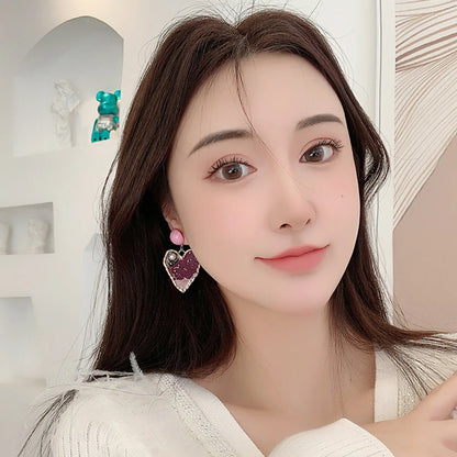 1 Pair Elegant Streetwear Heart Shape Alloy Drop Earrings