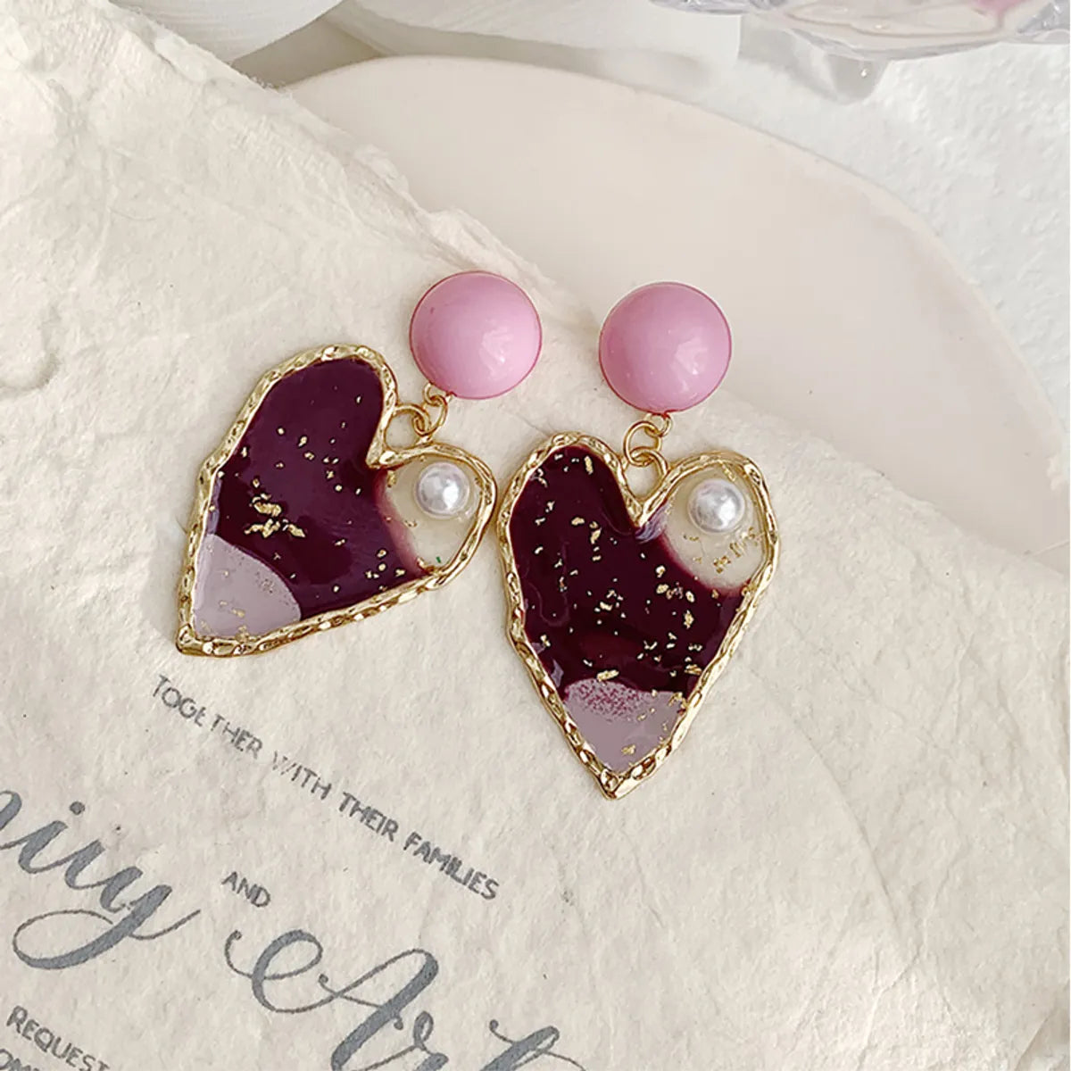 1 Pair Elegant Streetwear Heart Shape Alloy Drop Earrings