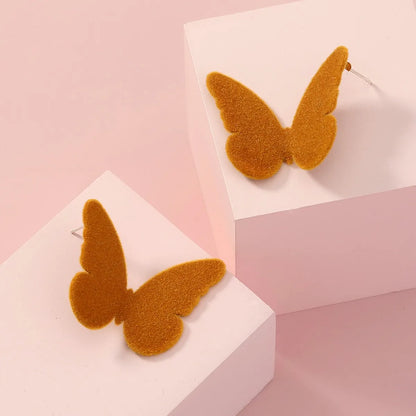 1 Pair Elegant Streetwear Heart Shape Bow Knot Plush Iron Ear Studs