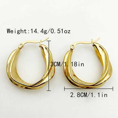 1 Pair Elegant Streetwear Irregular Plating Stainless Steel Gold Plated Earrings