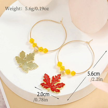 1 Pair Elegant Streetwear Maple Leaf Plating Alloy Earrings