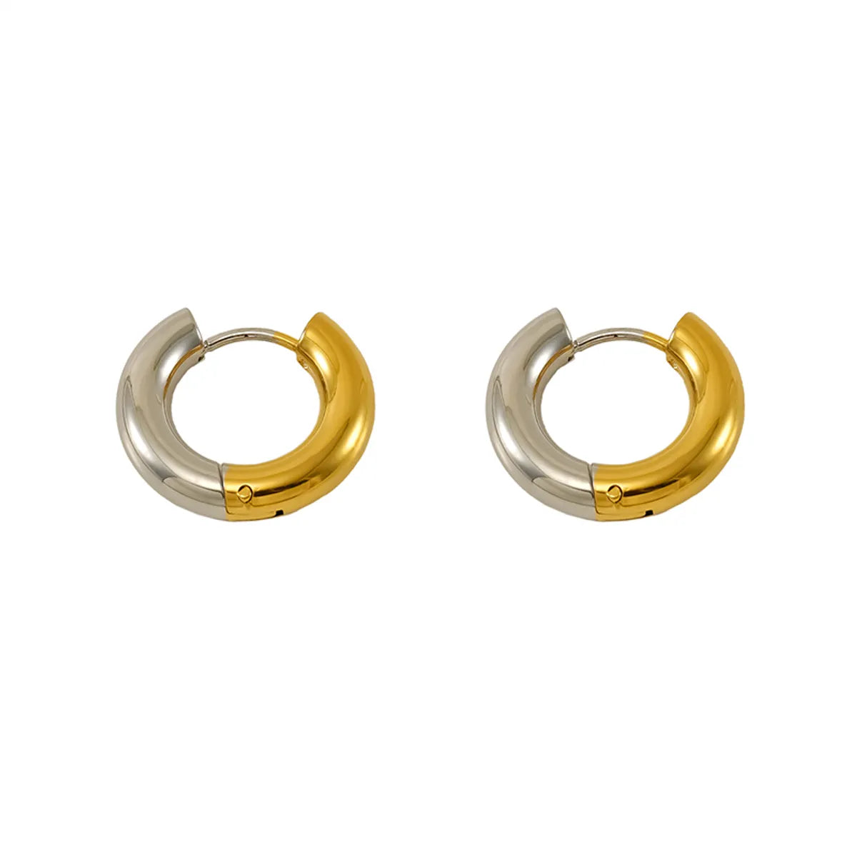 1 Pair Elegant Streetwear Round 304 Stainless Steel 18K Gold Plated Earrings