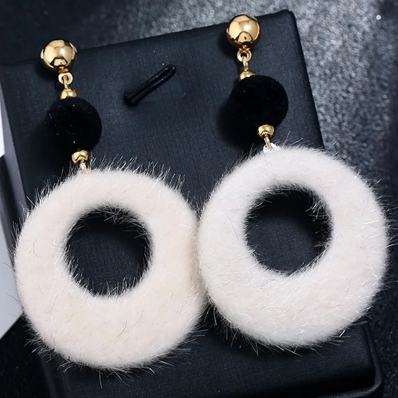 1 Pair Elegant Streetwear Round Leopard Alloy Gold Plated Drop Earrings