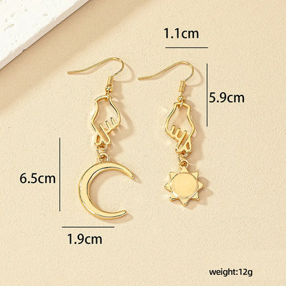 1 Pair Elegant Streetwear Star Plating Alloy Drop Earrings