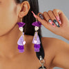 1 Pair Elegant Streetwear Tassel Skull Plating Alloy Resin Drop Earrings