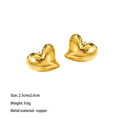 1 Pair Elegant Streetwear U Shape Irregular Round Plating Copper Brass 18K Gold Plated Earrings Ear Studs