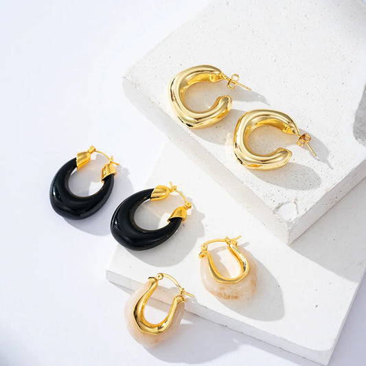 1 Pair Elegant Streetwear U Shape Irregular Round Plating Copper Brass 18K Gold Plated Earrings Ear Studs