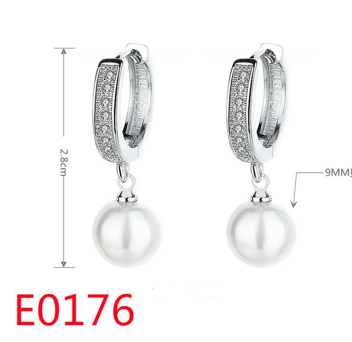 1 Pair Elegant Streetwear U Shape Round Inlay Copper Artificial Pearls Zircon Drop Earrings