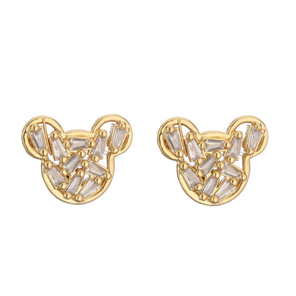 1 Pair Elegant Streetwear Water Droplets Snake Plating Inlay Copper Zircon Gold Plated Ear Studs