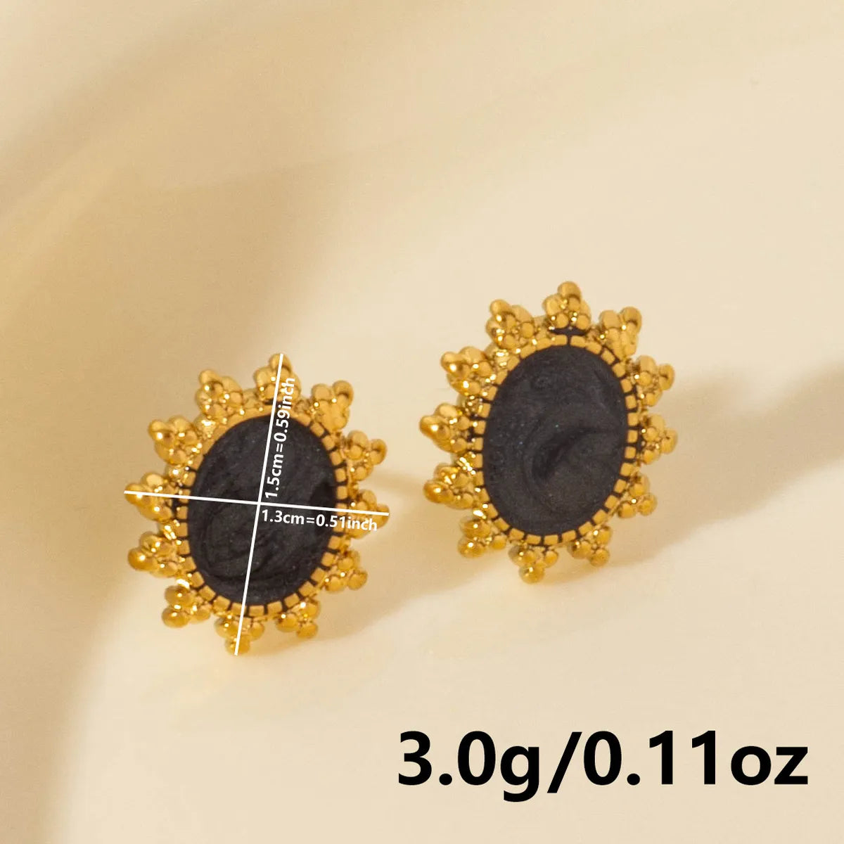 1 Pair Elegant Sun 304 Stainless Steel Ear Studs