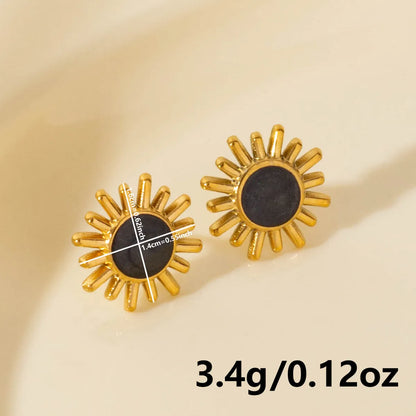 1 Pair Elegant Sun 304 Stainless Steel Ear Studs