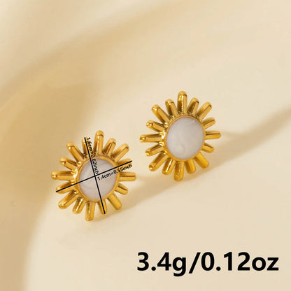 1 Pair Elegant Sun 304 Stainless Steel Ear Studs