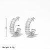 1 Pair Elegant Sweet Commute C Shape Inlay 304 Stainless Steel Zircon White Gold Plated Gold Plated Ear Studs