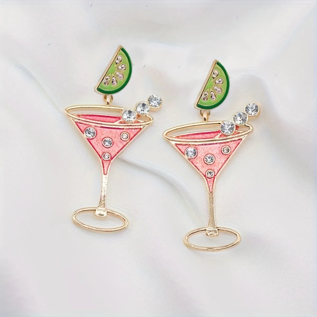 1 Pair Elegant Sweet Cup Drink Cup Arylic Alloy Drop Earrings