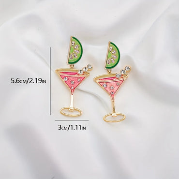 1 Pair Elegant Sweet Cup Drink Cup Arylic Alloy Drop Earrings