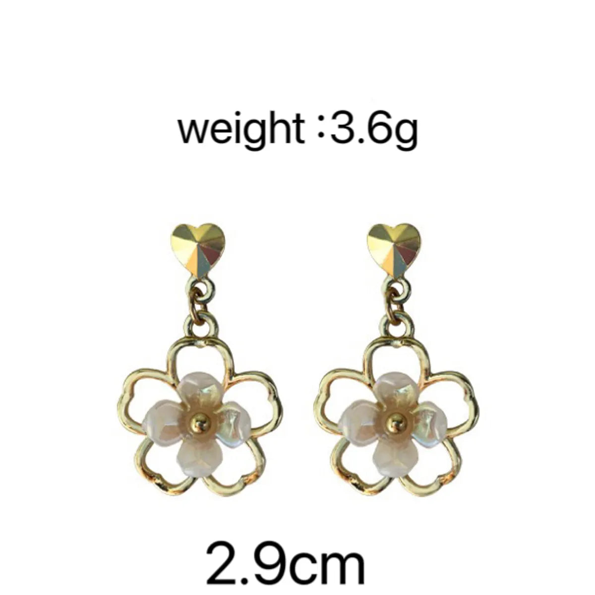 1 Pair Elegant Sweet Flower Alloy Drop Earrings