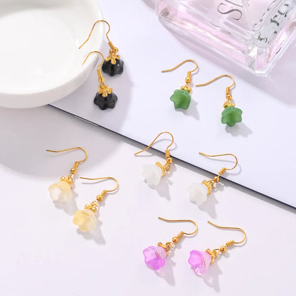 1 Pair Elegant Sweet Flower Alloy Ear Hook