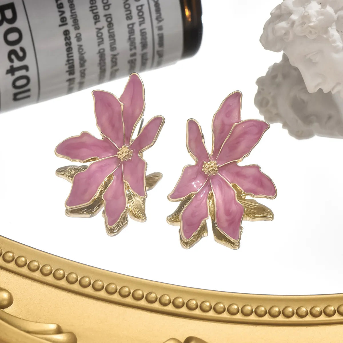 1 Pair Elegant Sweet Flower Alloy Zinc Ear Studs