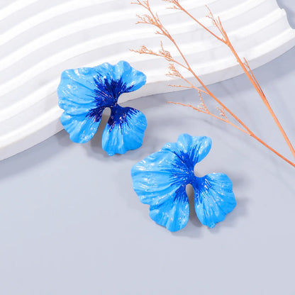 1 Pair Elegant Sweet Flower Enamel Alloy Ear Studs