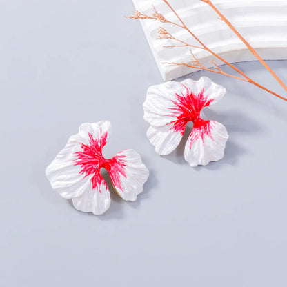 1 Pair Elegant Sweet Flower Enamel Alloy Ear Studs