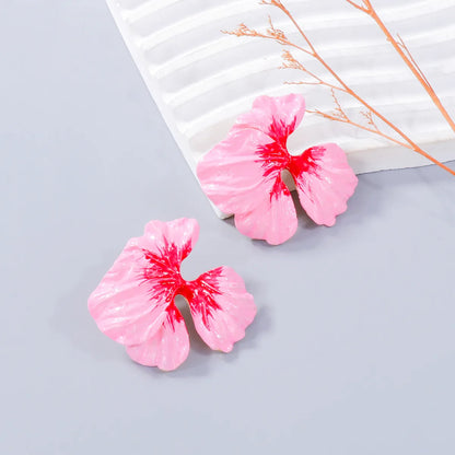 1 Pair Elegant Sweet Flower Enamel Alloy Ear Studs