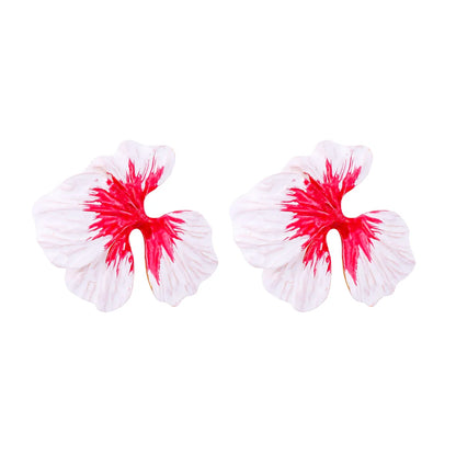 1 Pair Elegant Sweet Flower Enamel Alloy Ear Studs