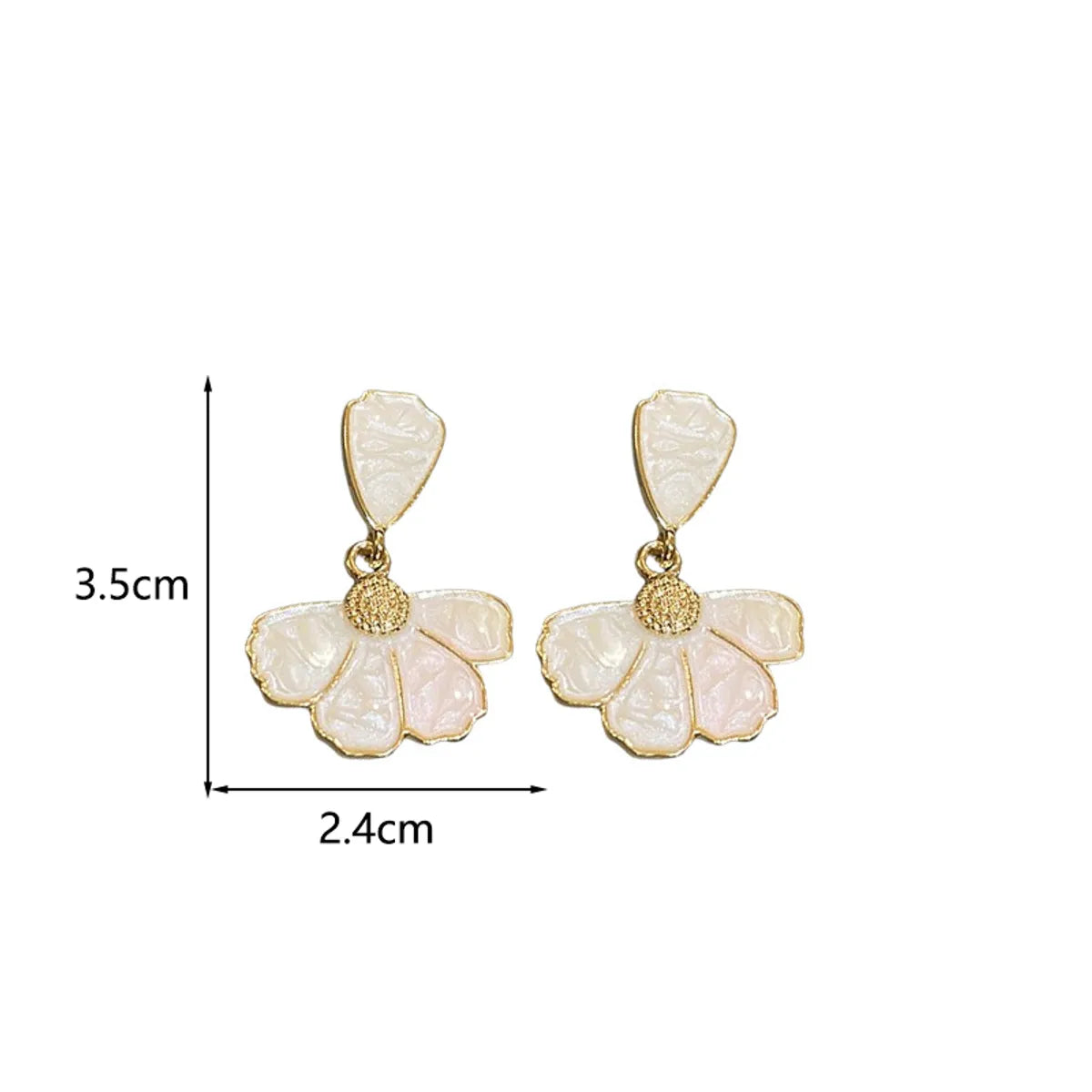 1 Pair Elegant Sweet Flower Patchwork Alloy Drop Earrings