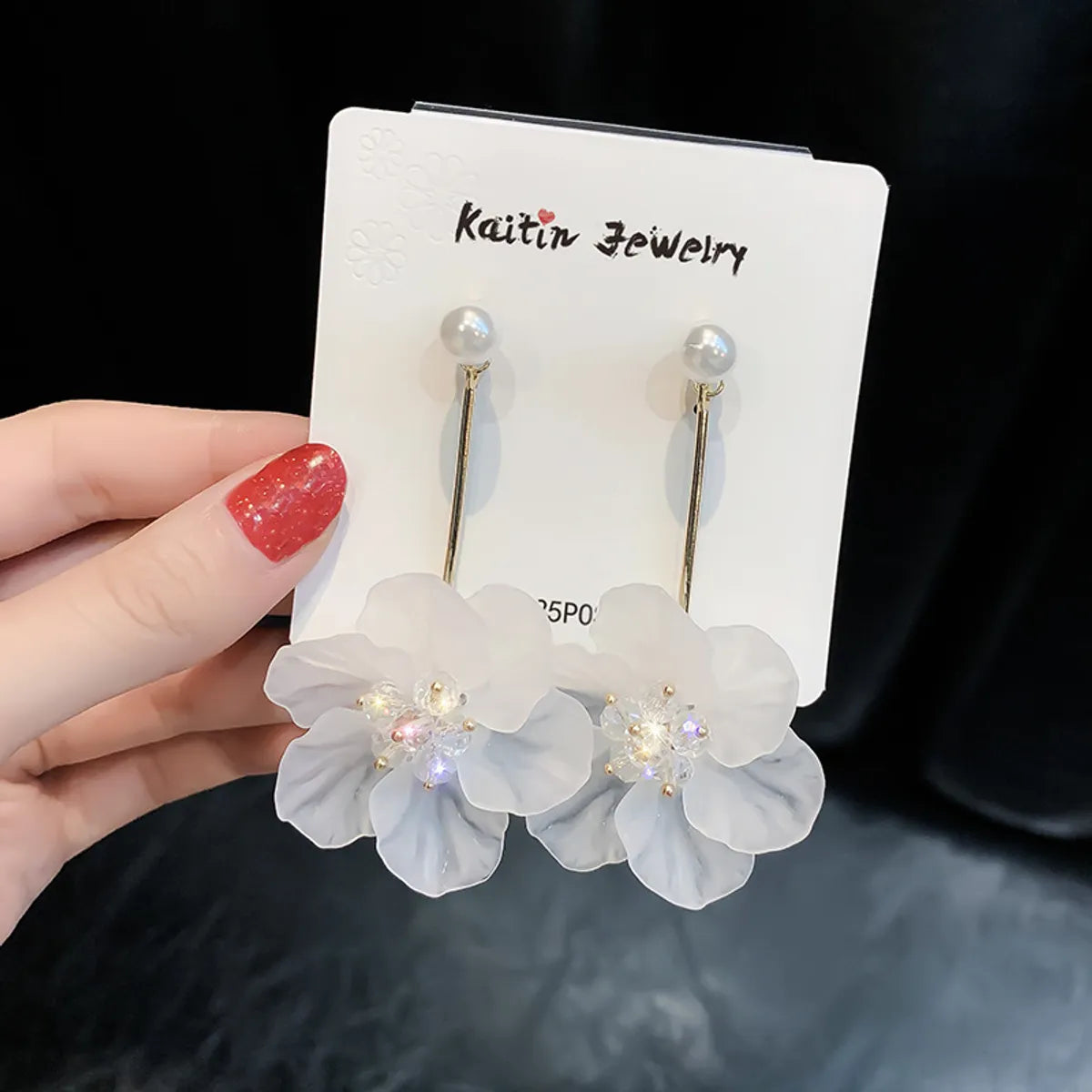 1 Pair Elegant Sweet Flower Tassel Mixed Materials Earrings