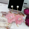 1 Pair Elegant Sweet Flower Tassel Mixed Materials Earrings