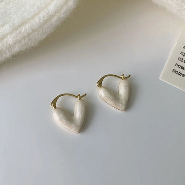 1 Pair Elegant Sweet Heart Shape Copper Plating Earrings