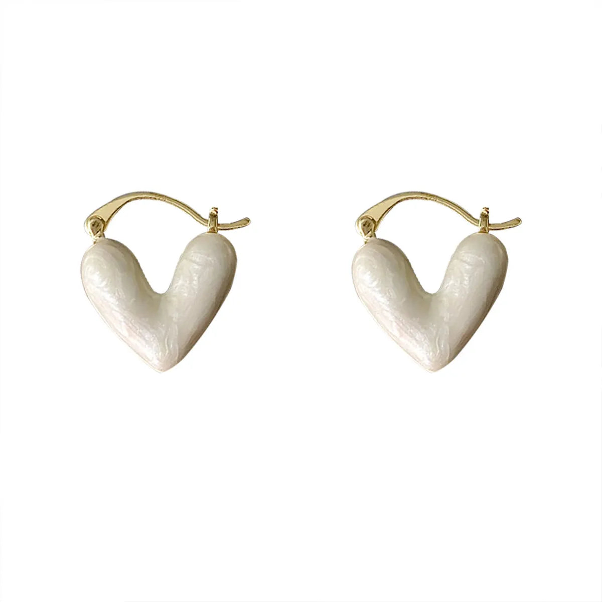 1 Pair Elegant Sweet Heart Shape Copper Plating Earrings