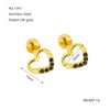 1 Pair Elegant Sweet Heart Shape Hollow Out Inlay 304 Stainless Steel Zircon Ear Studs