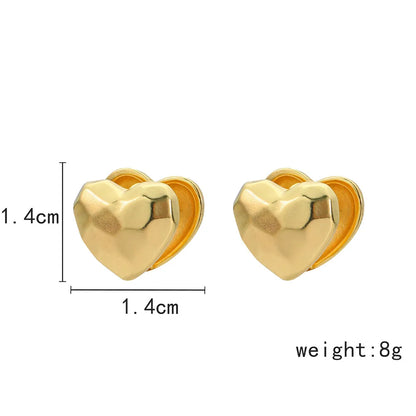 1 Pair Elegant Sweet Heart Shape Plating Copper Ear Studs