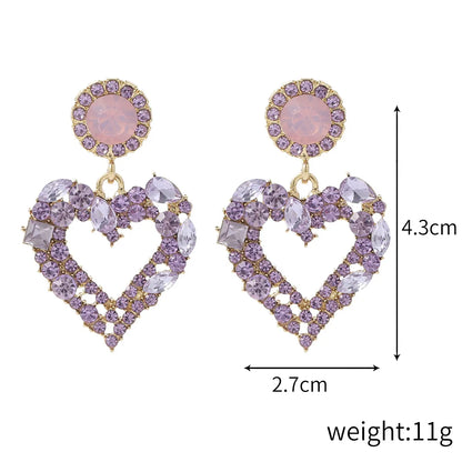 1 Pair Elegant Sweet Heart Shape Plating Imitation Pearl Drop Earrings