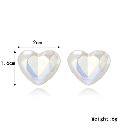 1 Pair Elegant Sweet Heart Shape Plating Imitation Pearl Drop Earrings