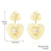 1 Pair Elegant Sweet Heart Shape Plating Imitation Pearl Drop Earrings