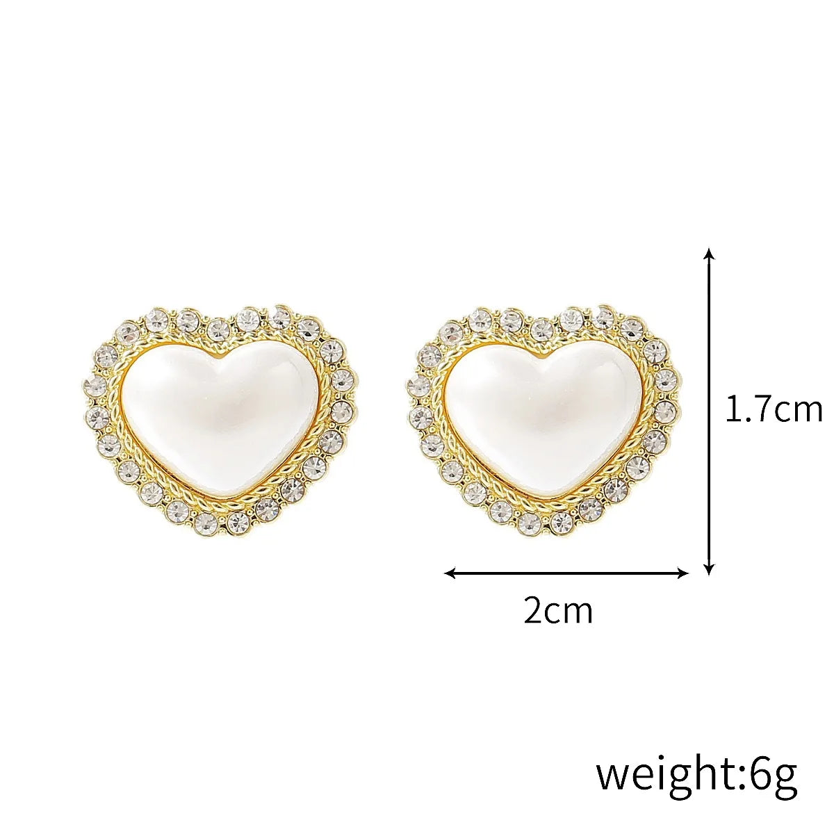 1 Pair Elegant Sweet Heart Shape Plating Imitation Pearl Drop Earrings