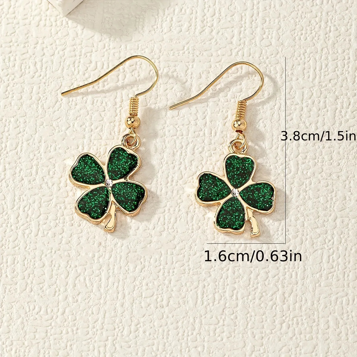 1 Pair Elegant Sweet Pastoral Four Leaf Clover Inlay Arylic Alloy Rhinestones Drop Earrings