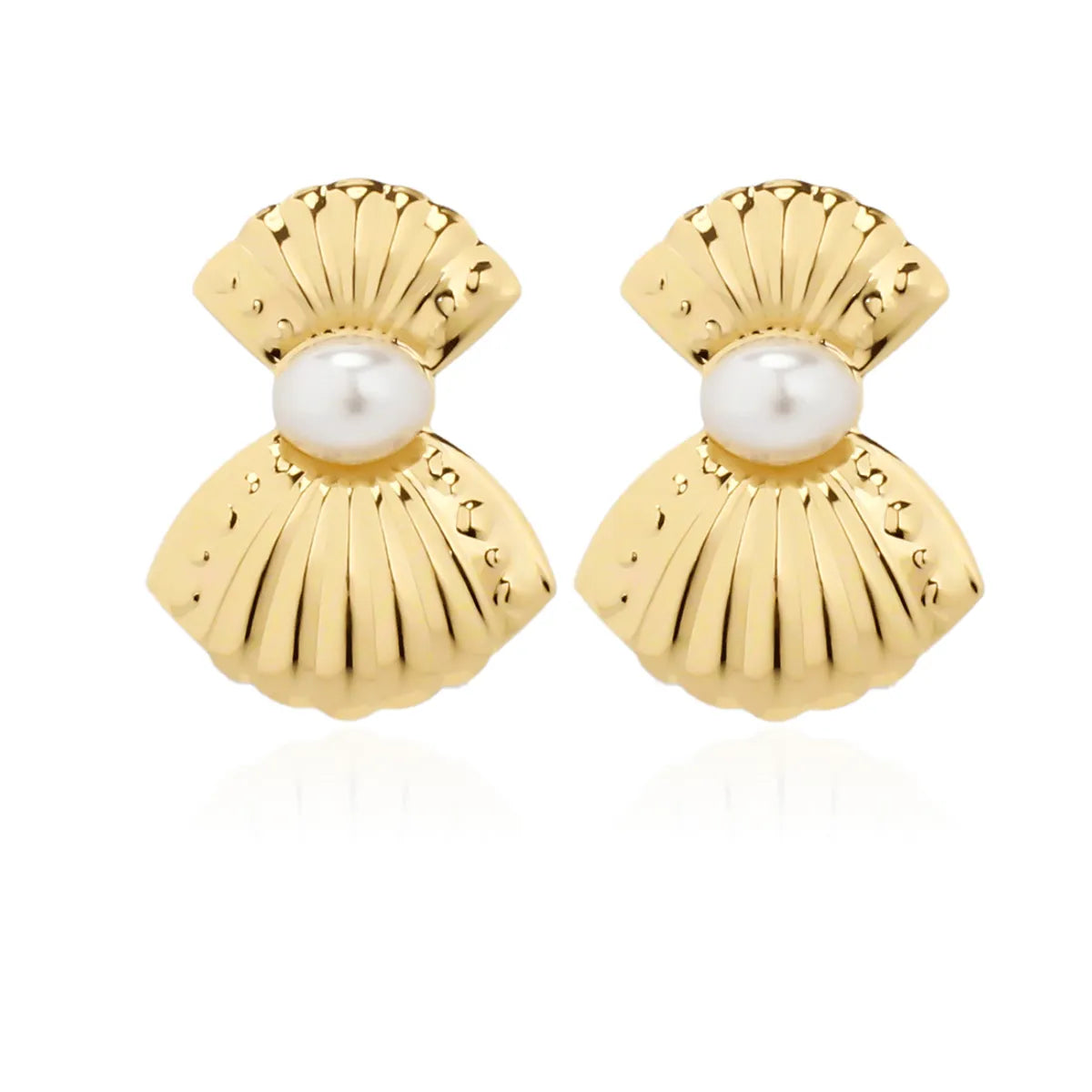 1 Pair Elegant Sweet Shell Plating Iron Gold Plated Drop Earrings