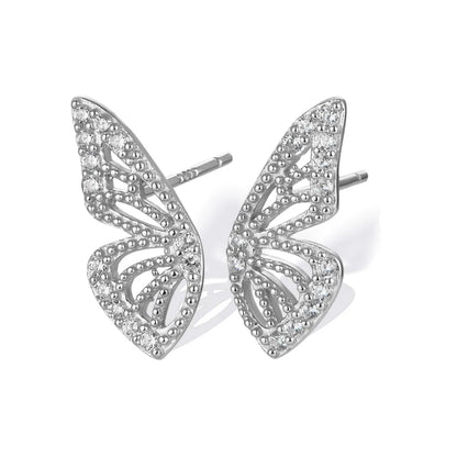 1 Pair Elegant Sweet Simple Style Butterfly Plating Inlay Copper Zircon 24k Gold Plated Ear Studs