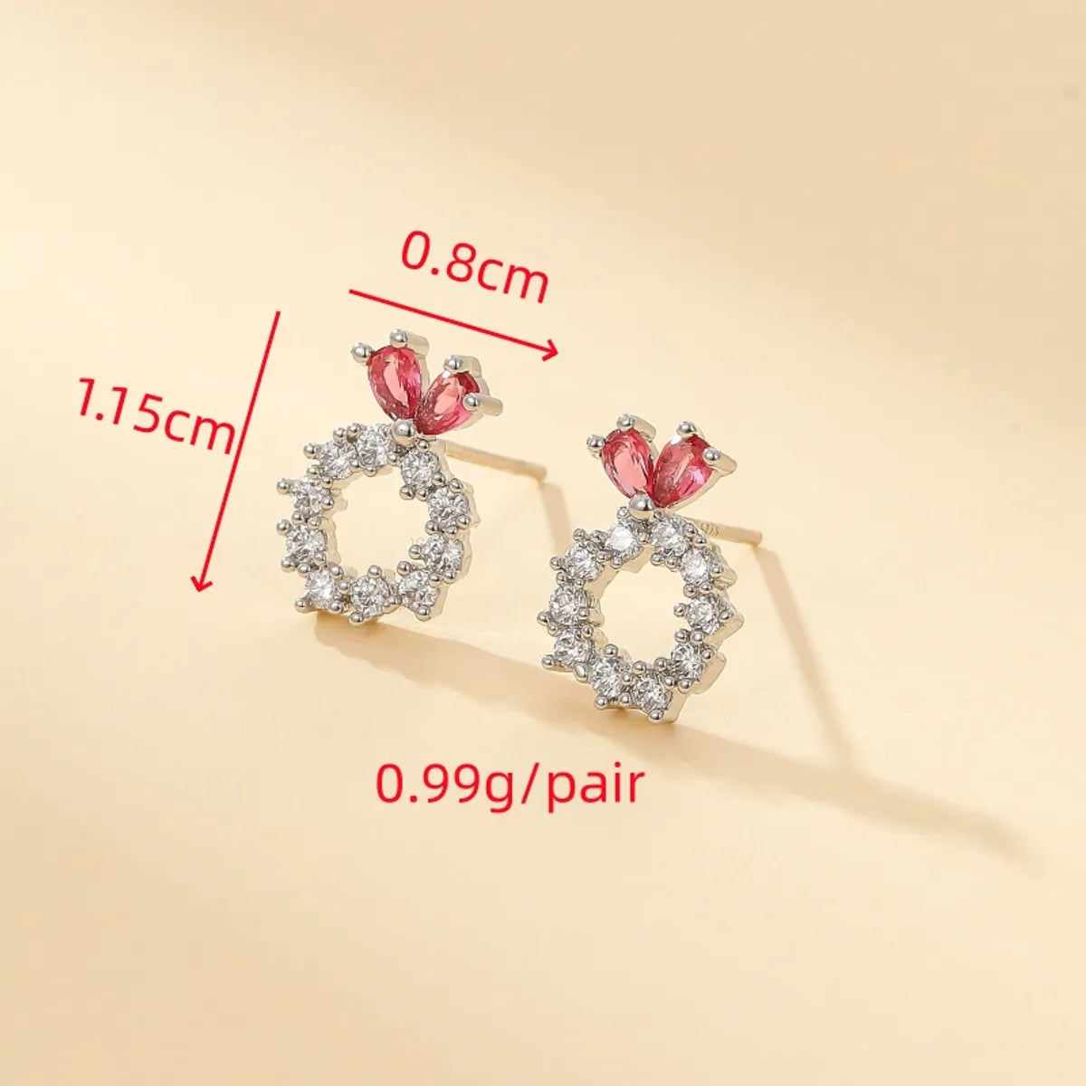 1 Pair Elegant Sweet Simple Style Heart Shape Inlay Copper Zircon Gold Plated Ear Studs